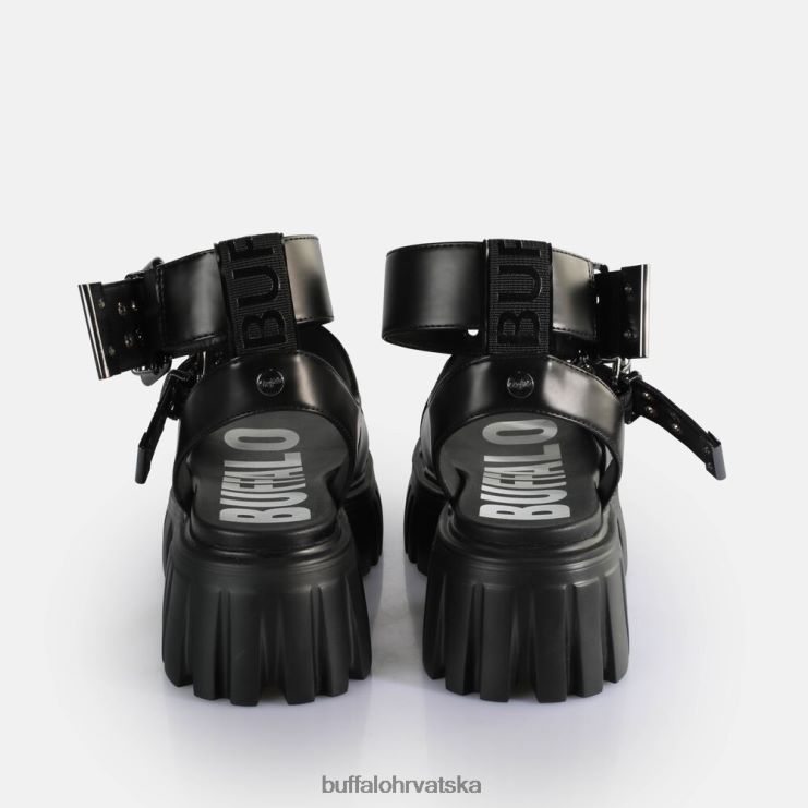 crno Buffalo veganske sandale s platformom s lavljim ogrlicama |sandale TDD6T181